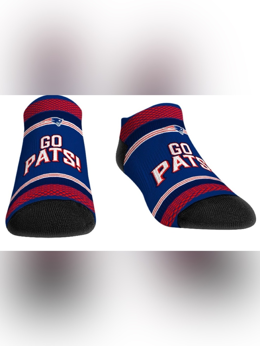 New England Patriots “GO PATS” Rock Em Socks Unisex Super Fan Low-Cut Sock S/M
